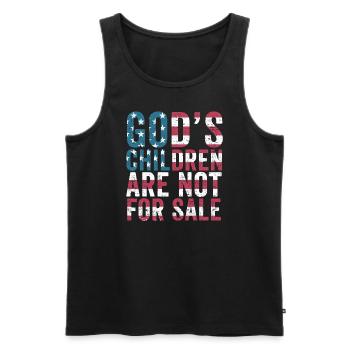 Gottes Kinder sind nicht käuflich zu erwerben - Männer Premium Bio Tank Top - Schwarz - Vorne - AI Model Male 178 light (178cm)
