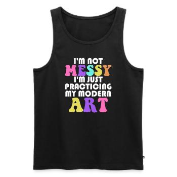 Ich bin kein unordentlicher Spaß Moderne Kunst Gemälde - Männer Premium Bio Tank Top - Schwarz - Vorne - Michal (187cm)