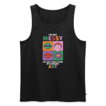 Ich bin kein unordentlicher Spaß Moderne Kunst Gemälde - Männer Premium Bio Tank Top - Schwarz - Vorne - Michal (187cm)