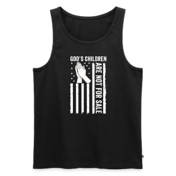 Gottes Kinder sind nicht käuflich zu erwerben - Männer Premium Bio Tank Top - Schwarz - Vorne - AI Model Male 178 light (178cm)