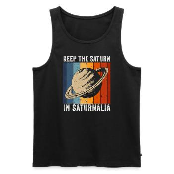 Saturnalien halten Saturn im antiken Römischen Reich - Männer Premium Bio Tank Top - Schwarz - Vorne - AI Model Male 178 light (178cm)