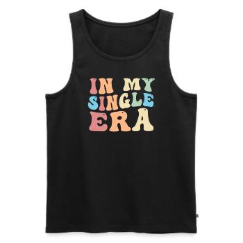 In My Single Era Funny Single Life - Men's Premium Organic Tank Top - black - Front - AI Model Male 178 light (178cm)