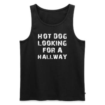 Hot-dog à la recherche d’un couloir - Débardeur bio Premium Homme - noir - Devant - Michal (187cm)