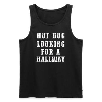 Hot-dog à la recherche d’un couloir - Débardeur bio Premium Homme - noir - Devant - Michal (187cm)