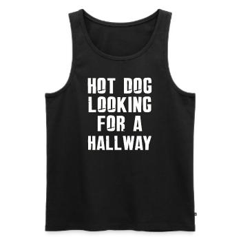 Hot-dog à la recherche d’un couloir - Débardeur bio Premium Homme - noir - Devant - Michal (187cm)