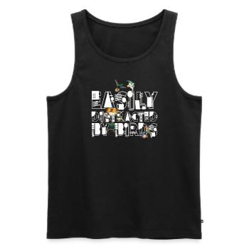 Easily Distracted By Birds Bird Lover - Men's Premium Organic Tank Top - black - Front - AI Model Male 178 light (178cm)