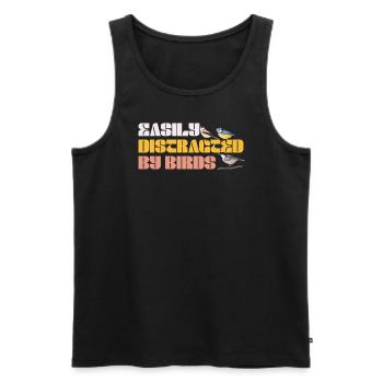 Easily Distracted By Birds Bird Lover - Men's Premium Organic Tank Top - black - Front - AI Model Male 178 light (178cm)