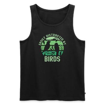 Easily Distracted By Birds Bird Lover - Men's Premium Organic Tank Top - black - Front - AI Model Male 178 light (178cm)