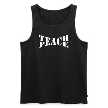 Teach Peace Word Game Groovy Hippie Teacher - Männer Premium Bio Tank Top - Schwarz - Vorne - AI Model Male 178 light (178cm)