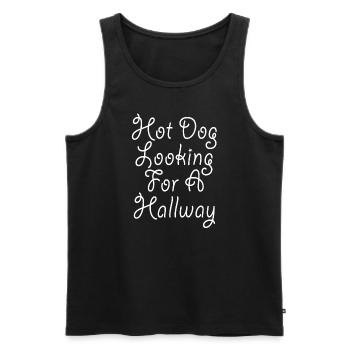 Hot Dog auf der Suche nach einem Flur - Männer Premium Bio Tank Top - Schwarz - Vorne - Michal (187cm)