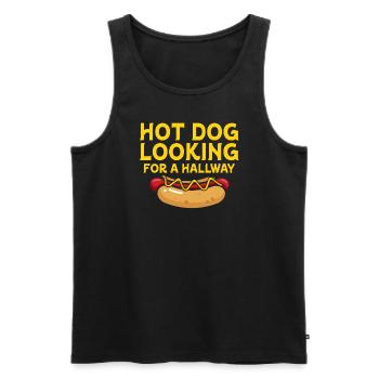 Hot Dog Looking For A Hallway - Men's Premium Organic Tank Top - black - Front - Michal (187cm)