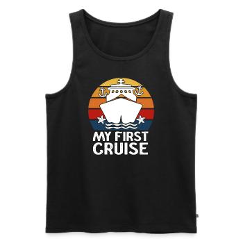 My First Cruise Family Vacation - Fun and Exciting - Men's Premium Organic Tank Top - black - Front - AI Model Male 178 light (178cm)
