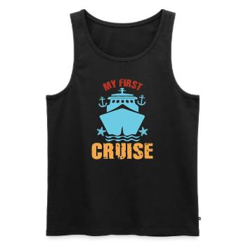 Mein erster Kreuzfahrt-Familienurlaub - lustig und aufregend - Männer Premium Bio Tank Top - Schwarz - Vorne - AI Model Male 178 light (178cm)