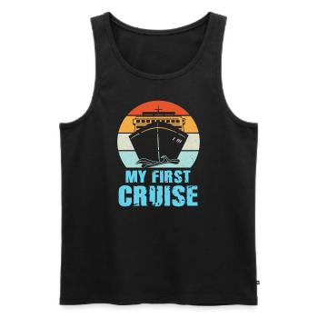 Mein erster Kreuzfahrt-Familienurlaub - lustig und aufregend - Männer Premium Bio Tank Top - Schwarz - Vorne - AI Model Male 178 light (178cm)