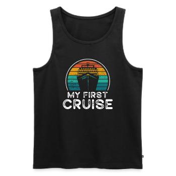 Mein erster Kreuzfahrt-Familienurlaub - lustig und aufregend - Männer Premium Bio Tank Top - Schwarz - Vorne - AI Model Male 178 light (178cm)