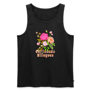 Cultivando Bilingües Spanischlehrer Bekleidung - Männer Premium Bio Tank Top - Schwarz - Vorne - Michal (187cm)