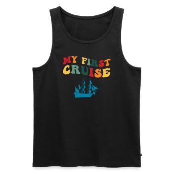 Mein erster Kreuzfahrt-Familienurlaub - lustig und aufregend - Männer Premium Bio Tank Top - Schwarz - Vorne - AI Model Male 178 light (178cm)