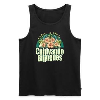 Cultivando Bilingües Spanischlehrer Bekleidung - Männer Premium Bio Tank Top - Schwarz - Vorne - AI Model Male 178 light (178cm)