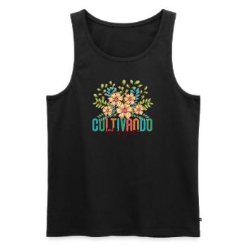 Cultivando Bilingües Spanischlehrer Bekleidung - Männer Premium Bio Tank Top - Schwarz - Vorne - AI Model Male 178 light (178cm)