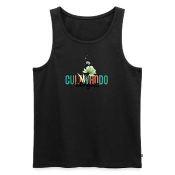 Cultivando Bilingües Spanischlehrer Bekleidung - Männer Premium Bio Tank Top - Schwarz - Vorne - AI Model Male 178 light (178cm)