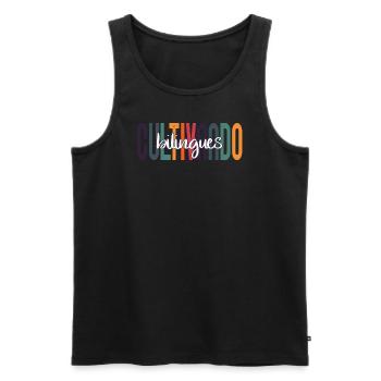 Cultivando Bilingües Spanish Teacher Apparel - Men's Premium Organic Tank Top - black - Front - Michal (187cm)