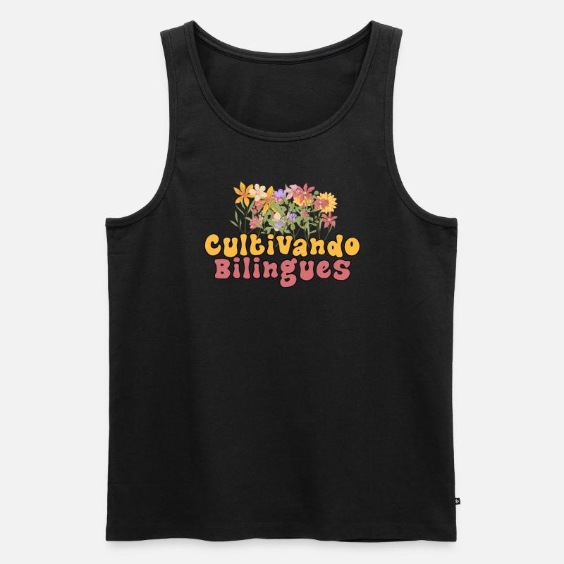 Cultivando Bilingües Spanischlehrer Bekleidung - Männer Premium Bio Tank Top - Schwarz