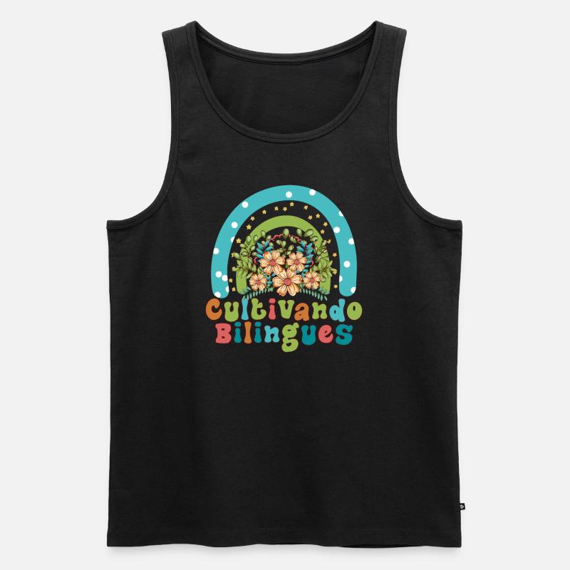 Cultivando Bilingües Spanischlehrer Bekleidung - Männer Premium Bio Tank Top - Schwarz