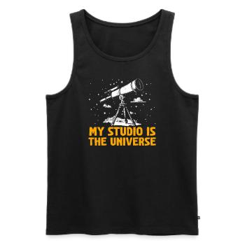 Photographie spatiale Télescope d’observation des étoiles Astronomie - Débardeur bio Premium Homme - noir - Devant - Michal (187cm)