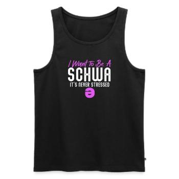 Ich will ein Schwa sein, der nie gestresst ist - Männer Premium Bio Tank Top - Schwarz - Vorne - AI Model Male 178 light (178cm)