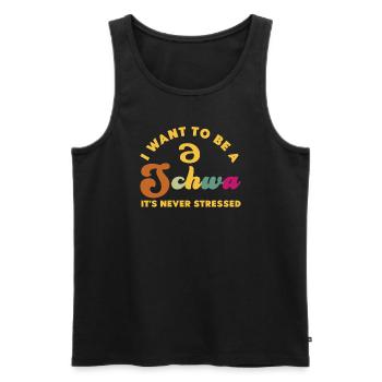 Ich will ein Schwa sein, der nie gestresst ist - Männer Premium Bio Tank Top - Schwarz - Vorne - AI Model Male 178 light (178cm)