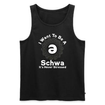 Ich will ein Schwa sein, der nie gestresst ist - Männer Premium Bio Tank Top - Schwarz - Vorne - AI Model Male 178 light (178cm)