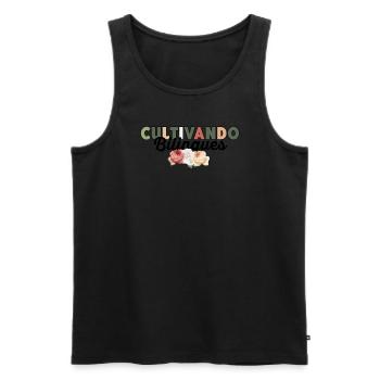 Cultivando Bilingües Spanischlehrer Bekleidung - Männer Premium Bio Tank Top - Schwarz - Vorne - Michal (187cm)