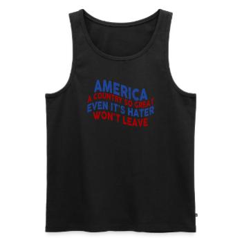 L’Amérique Un pays si grand Patriotique américain - Débardeur bio Premium Homme - noir - Devant - Michal (187cm)