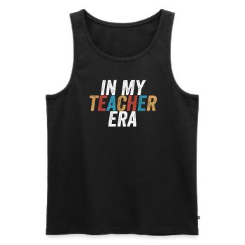 In meiner Lehrzeit Unterricht - Männer Premium Bio Tank Top - Schwarz - Vorne - AI Model Male 178 light (178cm)