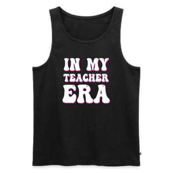 In meiner Lehrzeit Unterricht - Männer Premium Bio Tank Top - Schwarz - Vorne - AI Model Male 178 light (178cm)