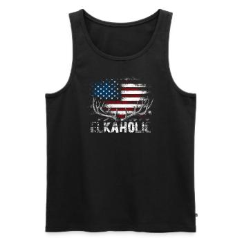 Elchjagd Elkaholic Jäger - Männer Premium Bio Tank Top - Schwarz - Vorne - AI Model Male 178 light (178cm)