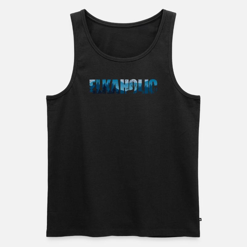 Elchjagd Elkaholic Jäger - Männer Premium Bio Tank Top - Schwarz