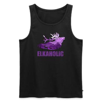 Elchjagd Elkaholic Jäger - Männer Premium Bio Tank Top - Schwarz - Vorne - AI Model Male 178 light (178cm)