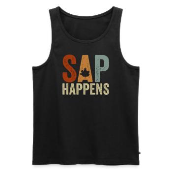 Maple Syrup Tree Tapping Funny Autumn - Men's Premium Organic Tank Top - black - Front - AI Model Male 178 light (178cm)