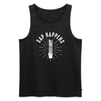 Maple Syrup Tree Tapping Funny Autumn - Men's Premium Organic Tank Top - black - Front - AI Model Male 178 light (178cm)