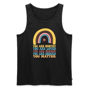 Depression and Bipolar Awareness: - Men's Premium Organic Tank Top - black - Front - AI Model Male 178 light (178cm)