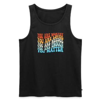 Depression and Bipolar Awareness: - Men's Premium Organic Tank Top - black - Front - AI Model Male 178 light (178cm)