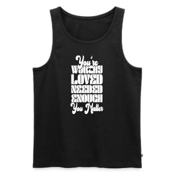 Depression and Bipolar Awareness: - Men's Premium Organic Tank Top - black - Front - AI Model Male 178 light (178cm)