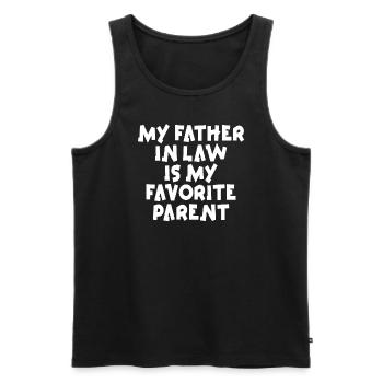 Plaisir familial préféré du fils et du père - A - Débardeur bio Premium Homme - noir - Devant - Michal (187cm)