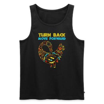 Symbole Sankofa Adinkra Ghana Noir - Débardeur bio Premium Homme - noir - Devant - Michal (187cm)