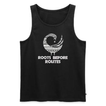 Symbole Sankofa Adinkra Ghana Noir - Débardeur bio Premium Homme - noir - Devant - Michal (187cm)