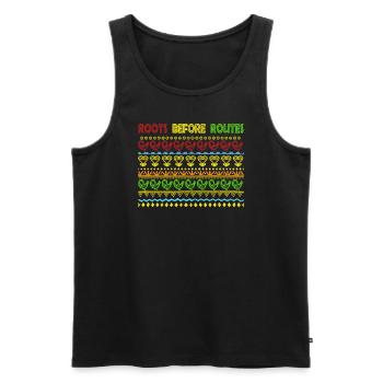 Symbole Sankofa Adinkra Ghana Noir - Débardeur bio Premium Homme - noir - Devant - Michal (187cm)