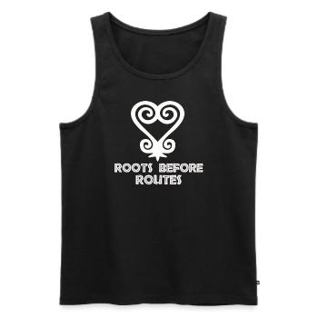 Symbole Sankofa Adinkra Ghana Noir - Débardeur bio Premium Homme - noir - Devant - Michal (187cm)