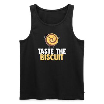 Taste The Biscuit Taste The Goodness - Men's Premium Organic Tank Top - black - Front - AI Model Male 178 light (178cm)