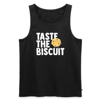 Taste The Biscuit Taste The Goodness - Men's Premium Organic Tank Top - black - Front - AI Model Male 178 light (178cm)